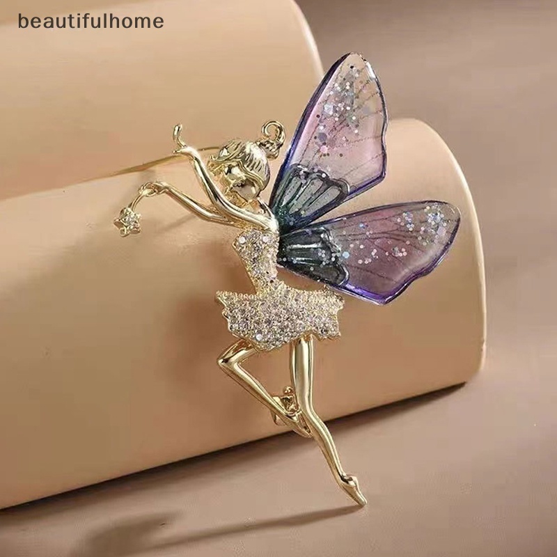 {Cantikrumah} Bros Peri Kupu-Kupu Mode Kreatif Aksesoris Pakaian Pin Indah Butterfly Fairy Pin Untuk Wanita Pakaian Syal Klip Kerah Manset Pin Perhiasan Hadiah Bagus.