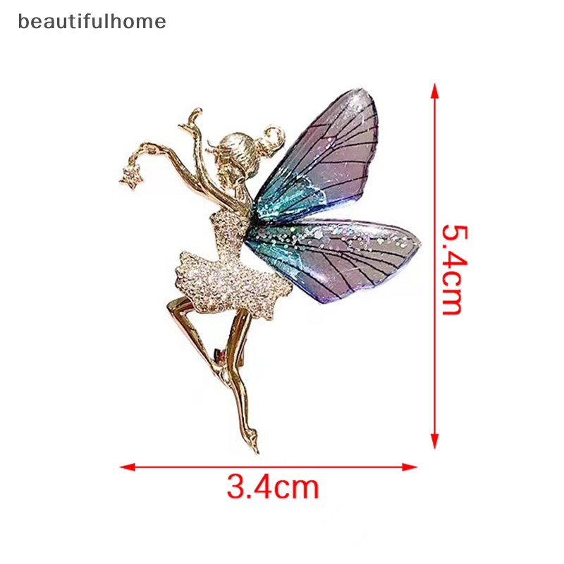 {Cantikrumah} Bros Peri Kupu-Kupu Mode Kreatif Aksesoris Pakaian Pin Indah Butterfly Fairy Pin Untuk Wanita Pakaian Syal Klip Kerah Manset Pin Perhiasan Hadiah Bagus.