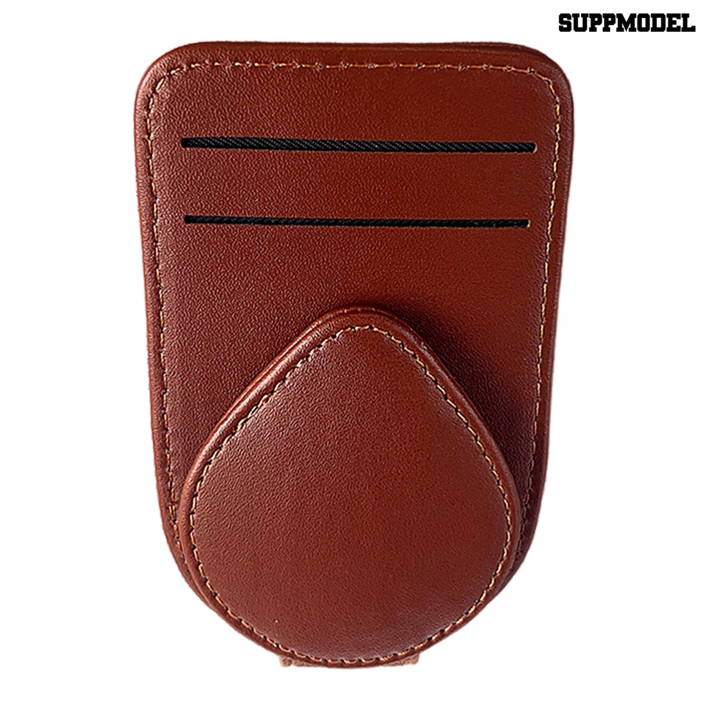[SM]Sunglasses Holder Tahan Aus Adsorpsi Tidak Luntur Multi-Layer Mudah Dipasang Kulit Imitasi Pelindung Matahari Mobil Sunglass Holder Kartu Organizer Perlengkapan Mobil