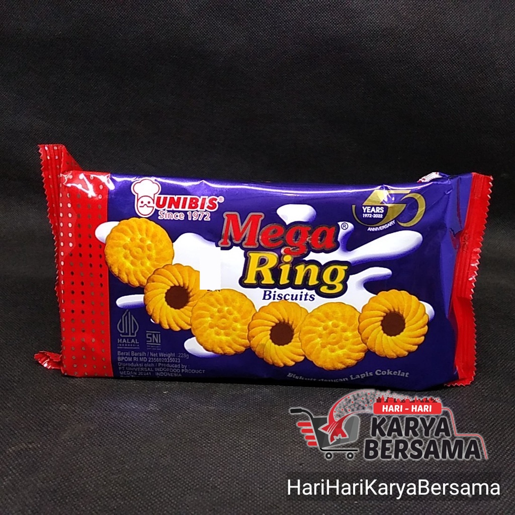 

BISKUIT UNIBIS MEGA RING COKLAT 228GR