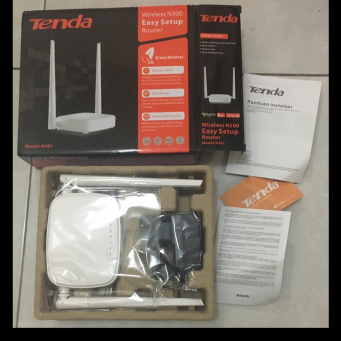 Tenda N301 4 in 1 Wireless ROUTER + REPEATER + Access Point  + WISP WIFI 2 ANTENA