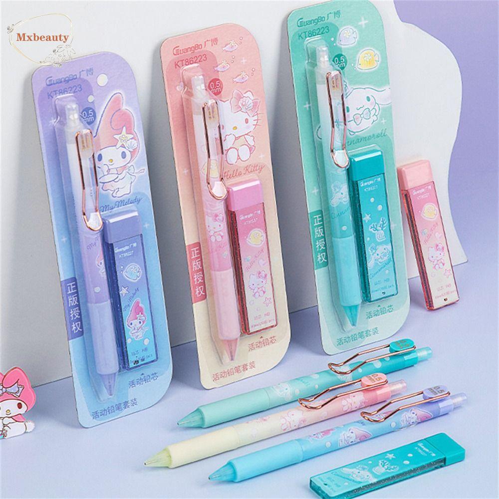 Mxbeauty Pensil Mekanik Kawaii Hadiah Anak Anime Siswa Melodyku Hello KT Pencil Lead