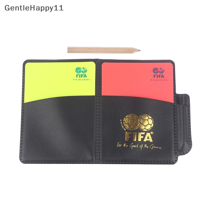 Gentlehappy Sport Football Sepak Bola Wasit Dompet Notebook Dengan Kartu Merah Dan id Card Kuning