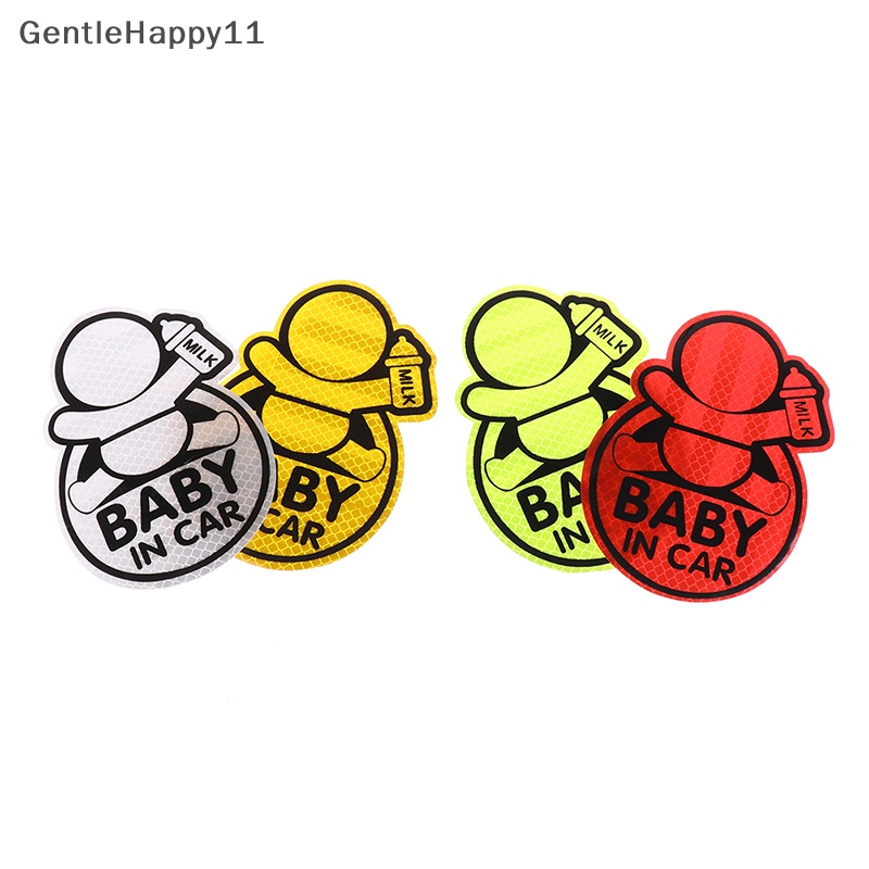 Gentlehappy Reflektif Baby On Board Baby in Mobil Jendela Bumper Stiker Vinyl Decal Lucu id