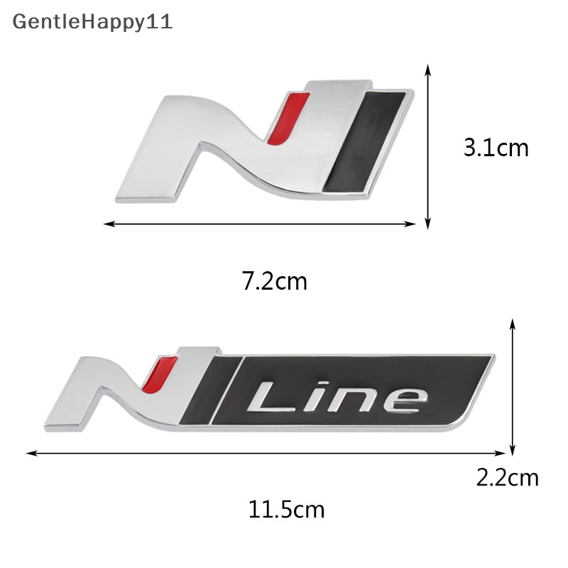 Gentlehappy 3D Metal Emblem Mobil Bagasi Belakang Body Badge Stiker Untuk Hyundai N LINE i30 i20 id