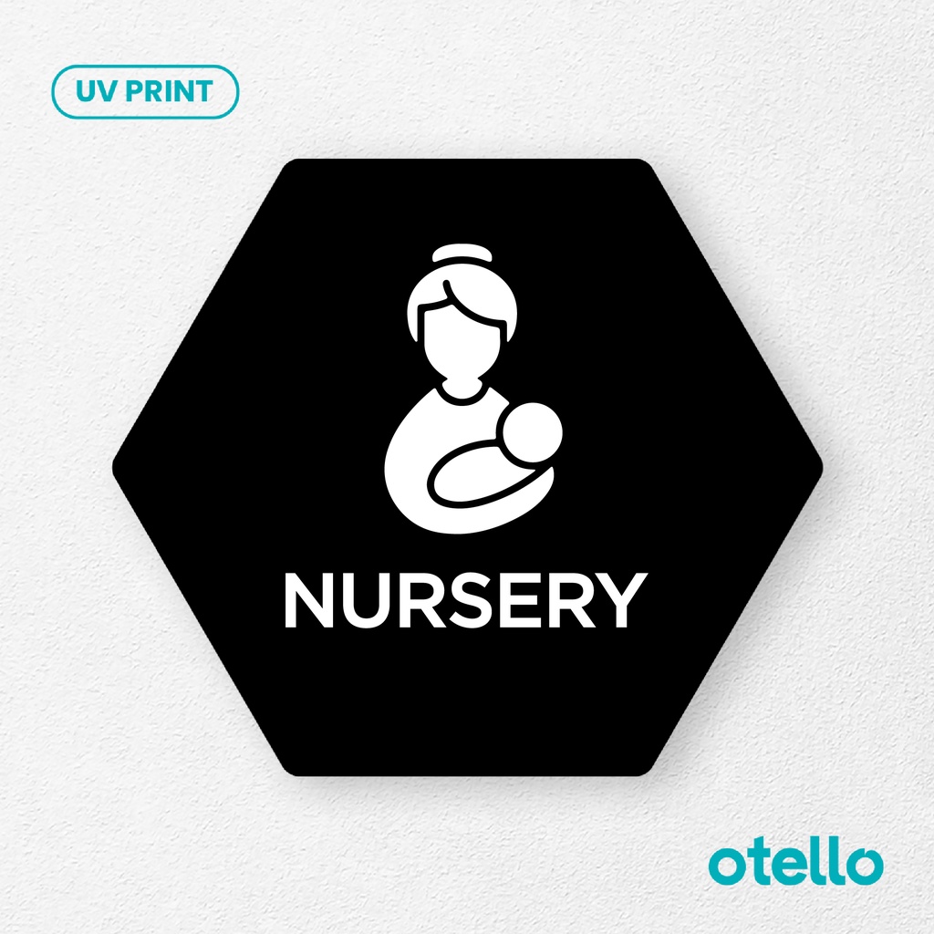 Nursery Signage Board Akrilik Tempel Dinding Papan Acrylic Sign Board Signage Tempel Dinding Tulisan Label Tanda Petunjuk Rambu Aklirik UV Print