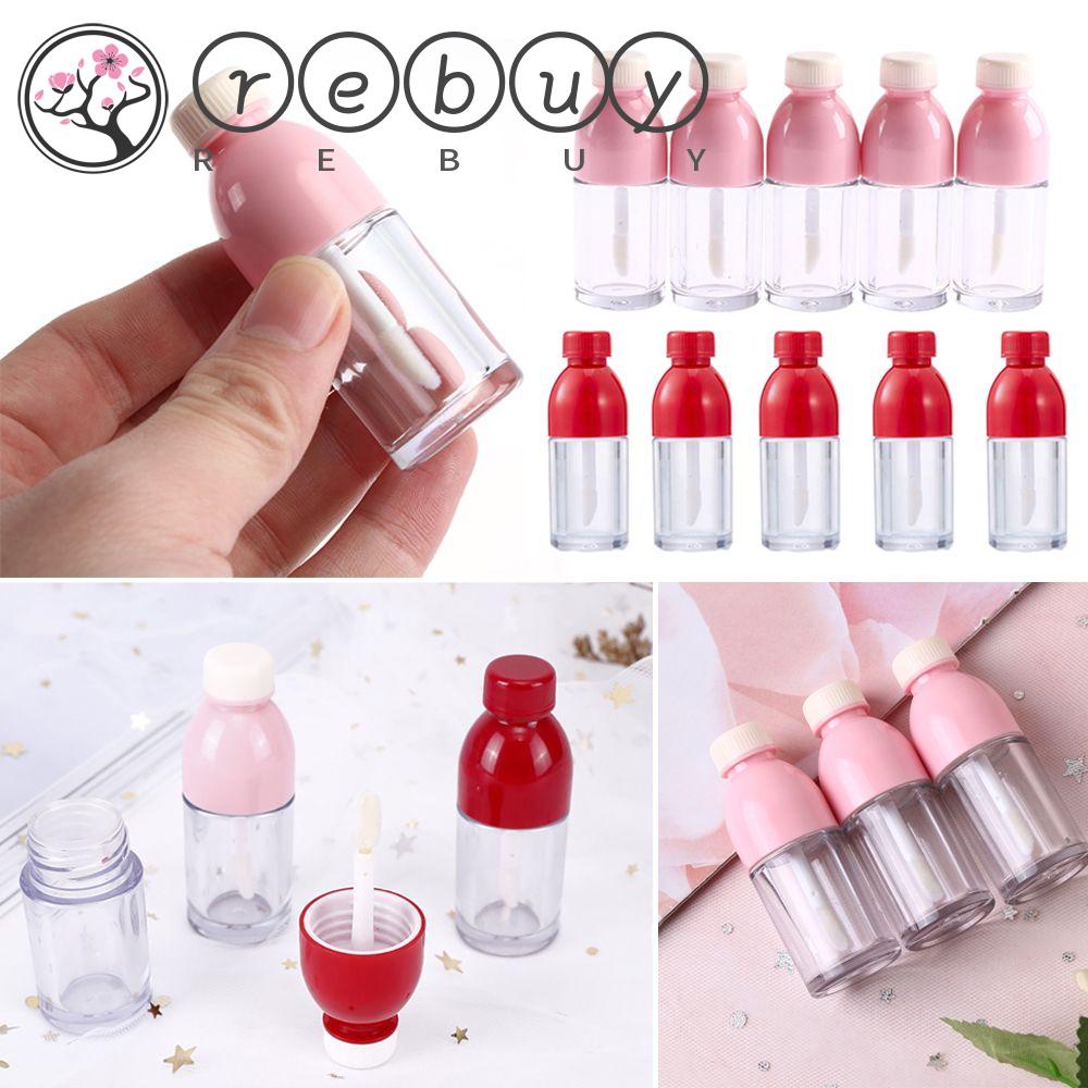 Rebuy Lip Gloss Tabung Portable Mini Hollow Merah Kosong Pink Lip Balm Handmade Alat Makeup Botol Sample
