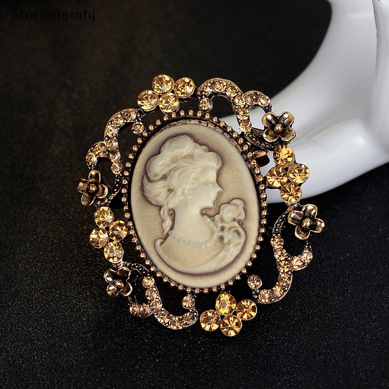 Mornin1 Vintage Cameo Victorian Style Kristal Pesta Pernikahan Wanita Liontin Bros Pin id