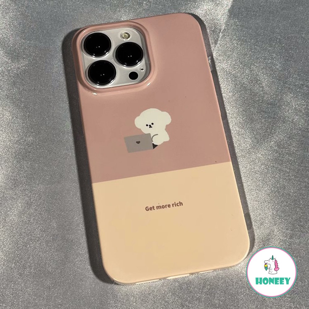 IPHONE Casing Ponsel Puppy Kerja Kartun Lucu Kompatibel Untuk Iphone14Pro Max12/12pro 13promax Case Untuk Iphone11Warna Pink Film Hard Shell