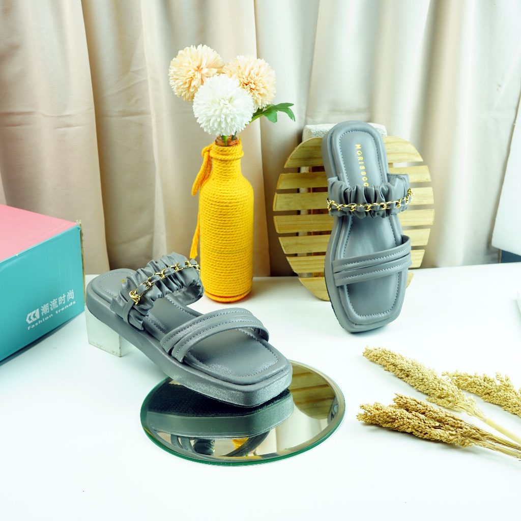 Sandal Wanita Kerut Rantai Sendal Platfrom MC-AB 86