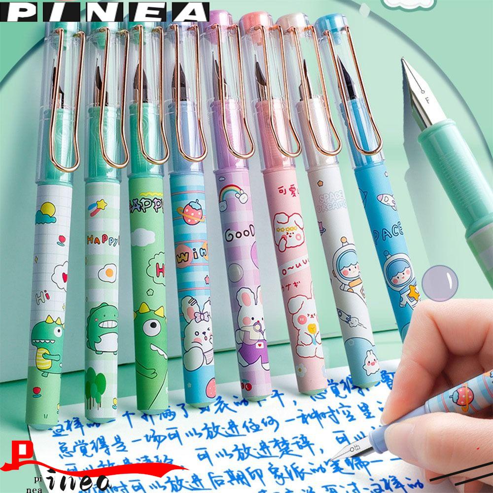 PINEAPPLE Pulpen Air Mancur Nanas Hadiah Kartun Gel Pen Untuk Pelajar Tinta Biru Dengan Berkerudung