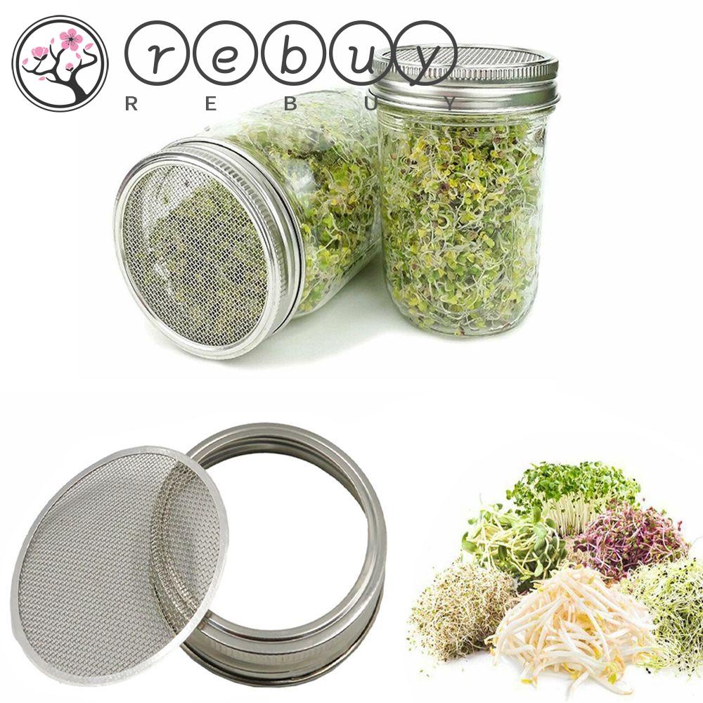 REBUY Sprouting Lid Planters Mesh Screen Strainer Untuk Nampan Pembibitan Mason Jar