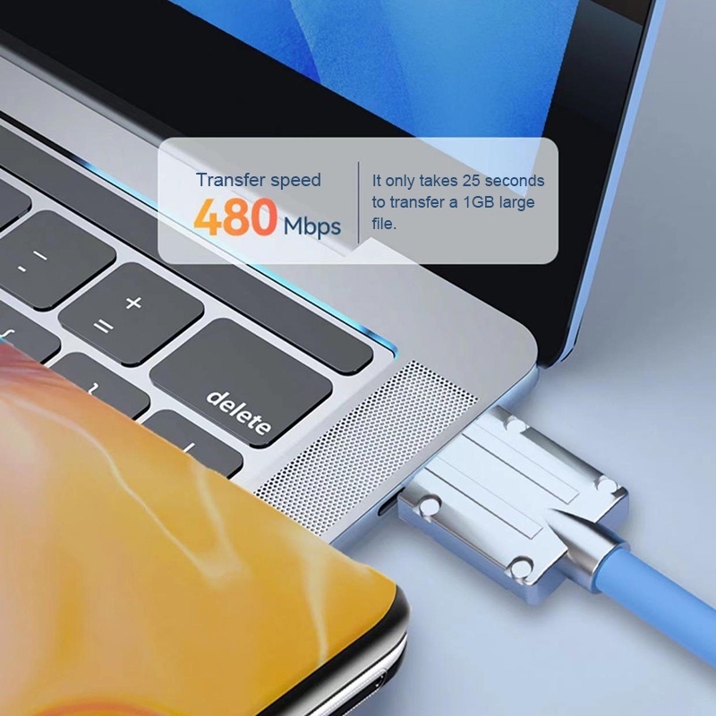 120w 6A Kabel Data Charge Super Cepat USB Liquid Silicone Cable Metal Type C Kabel Pengisian Cepat Micro USB