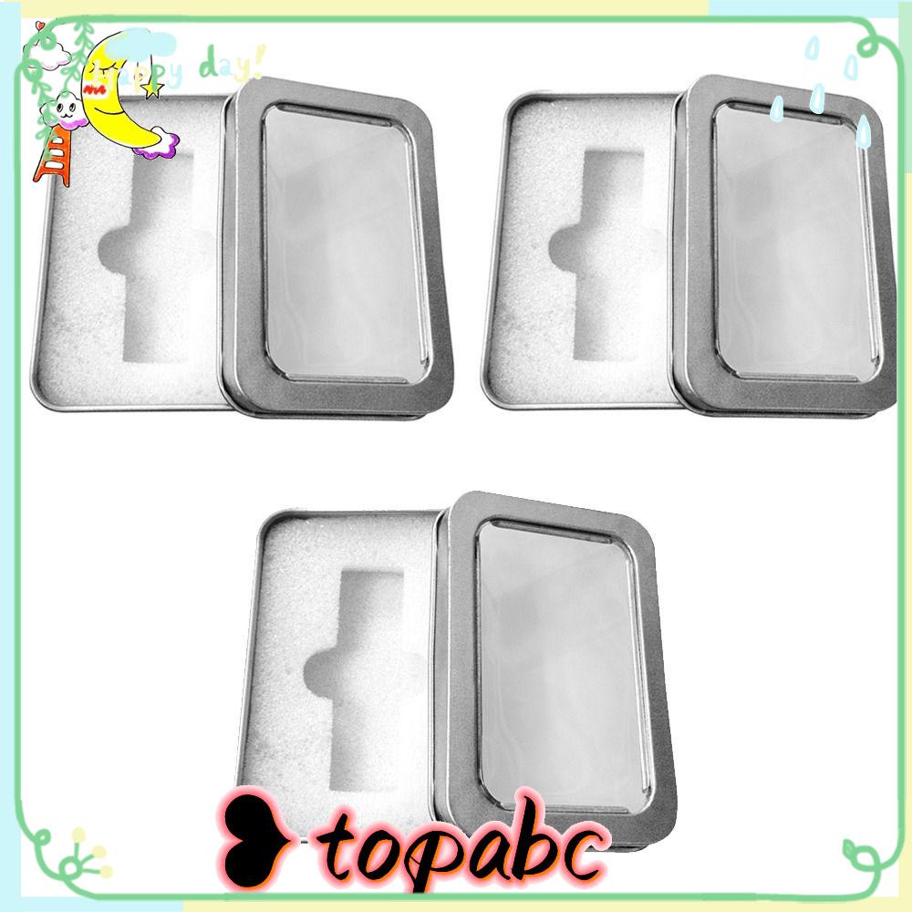 TOP U Disk Holder Sample Wadah Kaleng Silver Kosong Organizer Dengan Sponge Rectangular