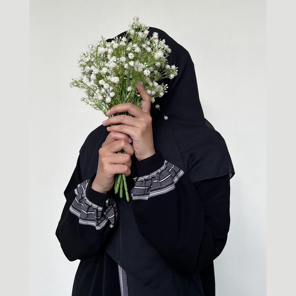 Terbaru Abaya Jetblack Mariqueena Gamis Basic Abaya Tenun Griya Musafa Elkaff