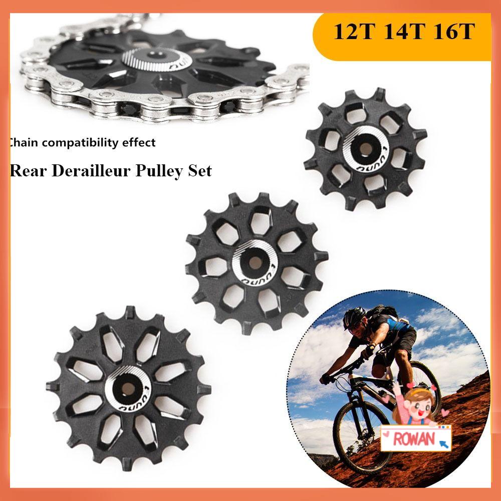 R-FLOWER Pulley Derailleur Set Hitam 7-12s 12T 14T Gigi Sempit Lebar 16T