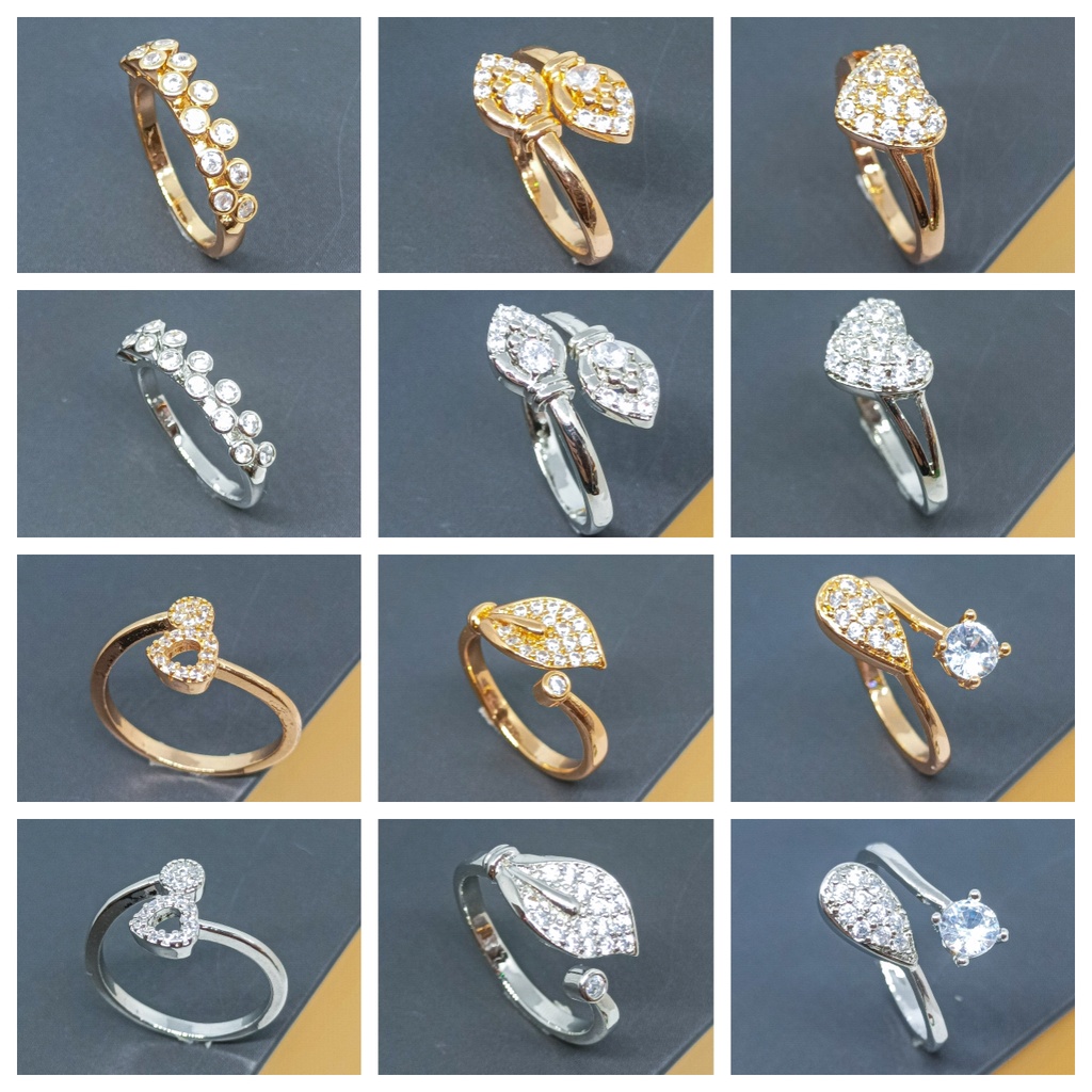 Cincin Titanium Wanita Emas Muda Anti Karat Asli Gold Emas Couple Dewasa Dan Luntur Logam Asesoris J