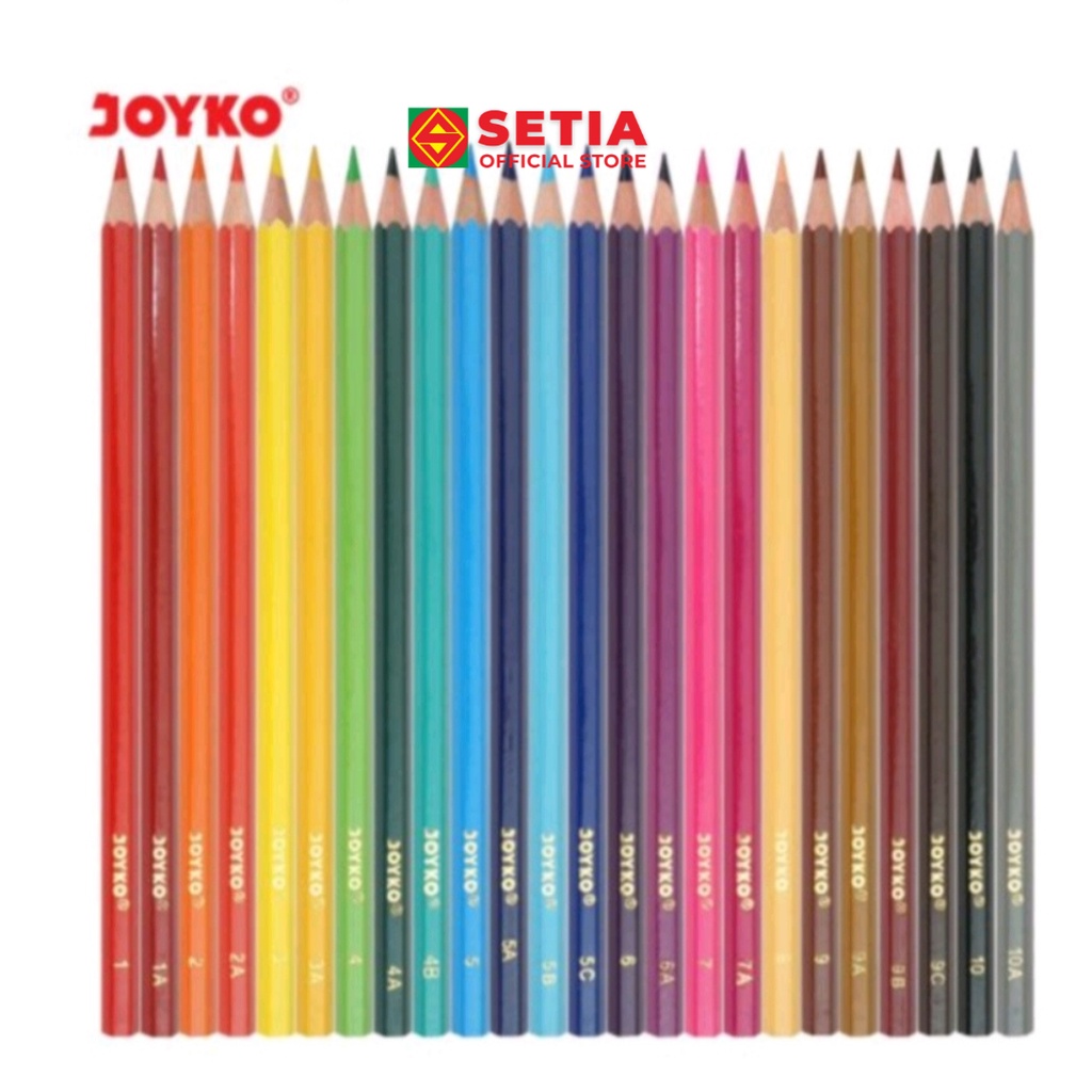 

Pensil Gambar Warna Joyko 24 Warna Color Panjang CP-24PB CP 24PB