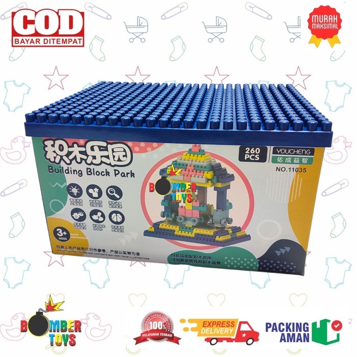 MAINAN ANAK BALOK SUSUN BLOCK DUPLO 260 360 520 PCS KREATIF BANGUNAN BUILD BUILDING BLOCK PARK