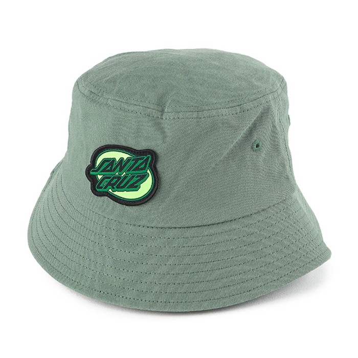 Santa Cruz Lined Oval Dot Bucket Hat Green