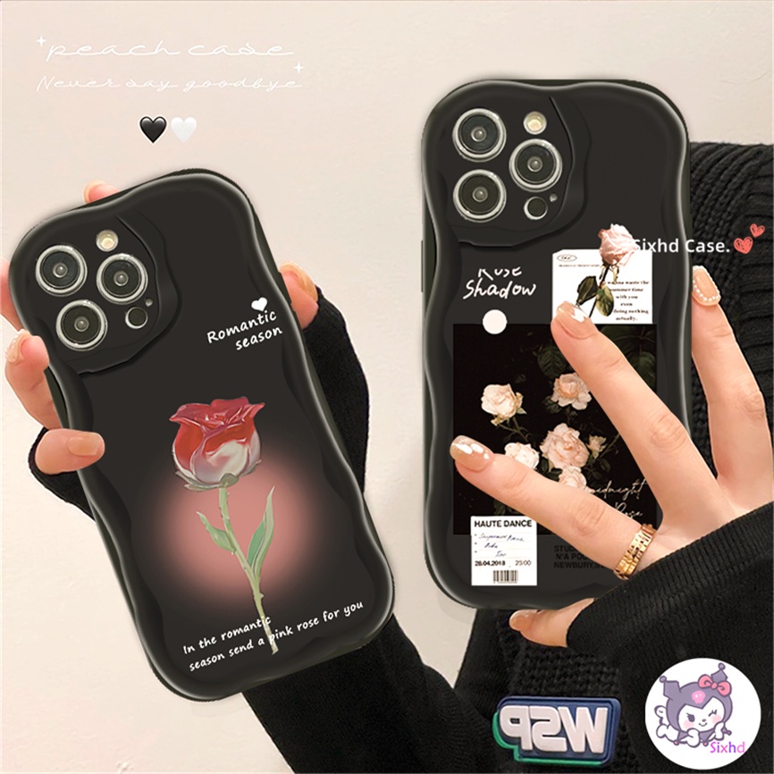 Redmi 12 12C 10C 9T 9C Note 12s 12 11 12s 11s 10s 9s 10Pro Redmi A2 A1 10 11A 10A 9A Xiaomi 11 Lite 12 Lite Poco X3Pro Fashion Romantis Mawar 3D Tepi Melengkung Gelombang Glossy Phone Case Lembut