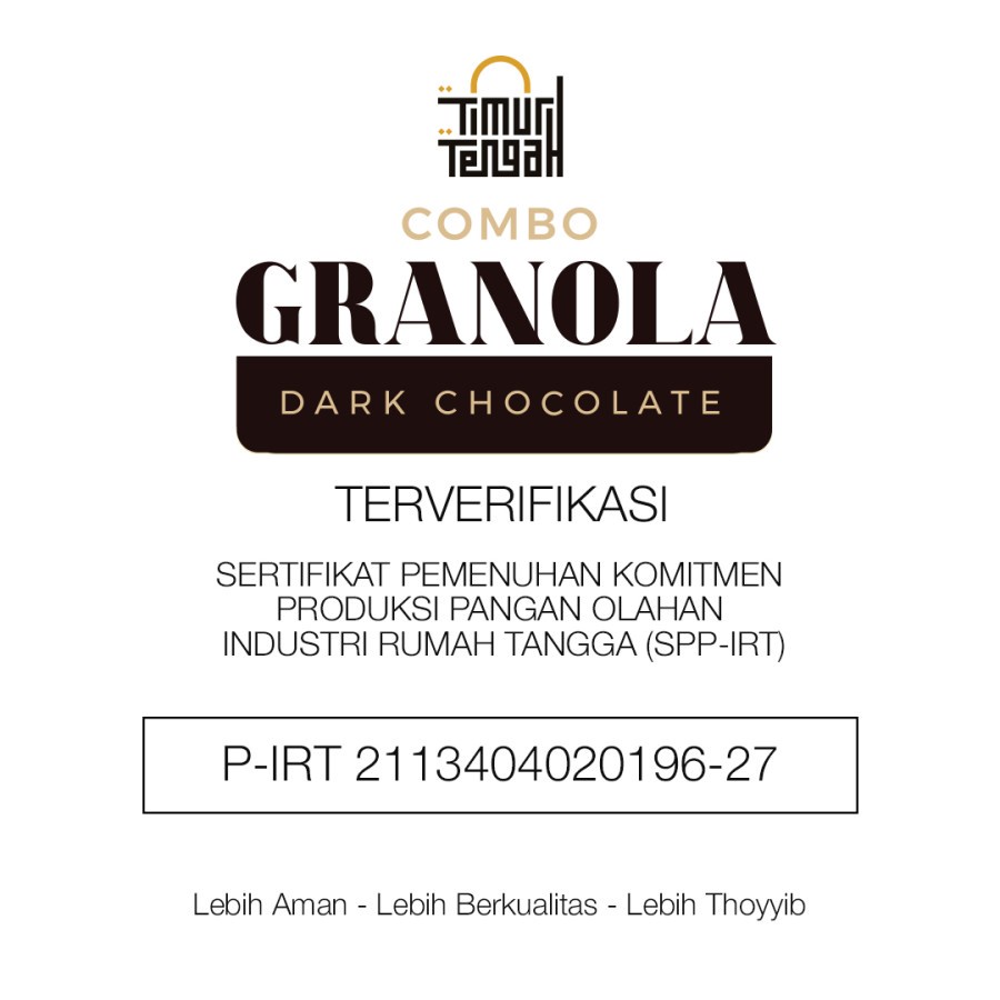 Timur Tengah Granola Dark Chocolate 500 gr Sereal Makanan Sehat GARANSI ORIGINAL