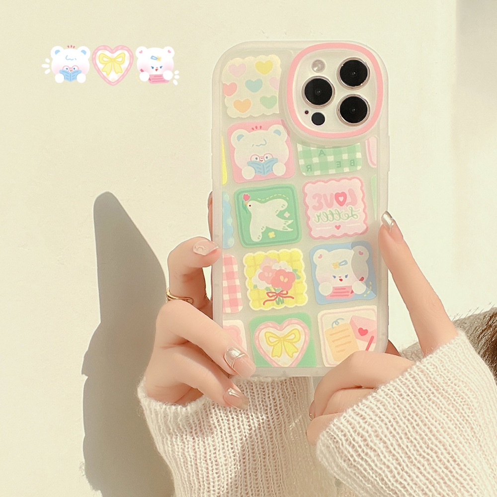 Case Pasangan Beruang Bebek Kartun Lucu Untuk Oppo Realme C12 C15 C20 C21Y C25 C25Y C31 C35 5 6i PH 8 8i C3 C11 2020 2021 V13 Narzo 30 5G Reno 6 Lite Airbag Shockproof Soft TPU Cover