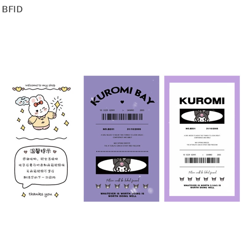 [BFID] 100sheets /pack Kawaii Kuromi Label Sealing Sticky Note Stiker Scrapbook Aksesoris Mainan Anak Untuk Gadis Hadiah Alat Tulis Supply [ID]