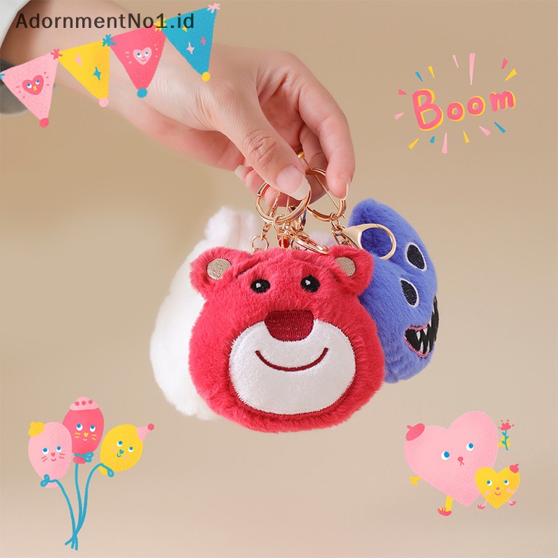 [AdornmentNo1] Disney Series boneka Plush mainan liontin lucu Strawberry beruang ornamen animasi turunan kartun ransel mobil gantungan kunci dekorasi