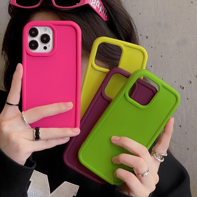 【Corundum Series】Skin Feel Silicone Soft Case IPhone XR XS Max 11 12 13 14 Pro Max for Girl Women's Fashion Purple Color Phone Case Black Brown