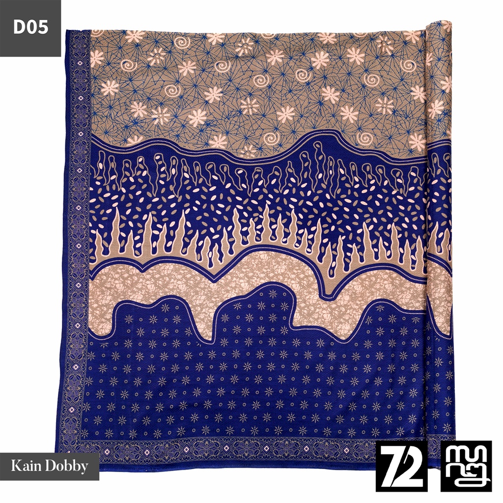 KAIN BATIK DOBBY Premium Motif Lapis Truntum Warna Biru 723929 Cap 72