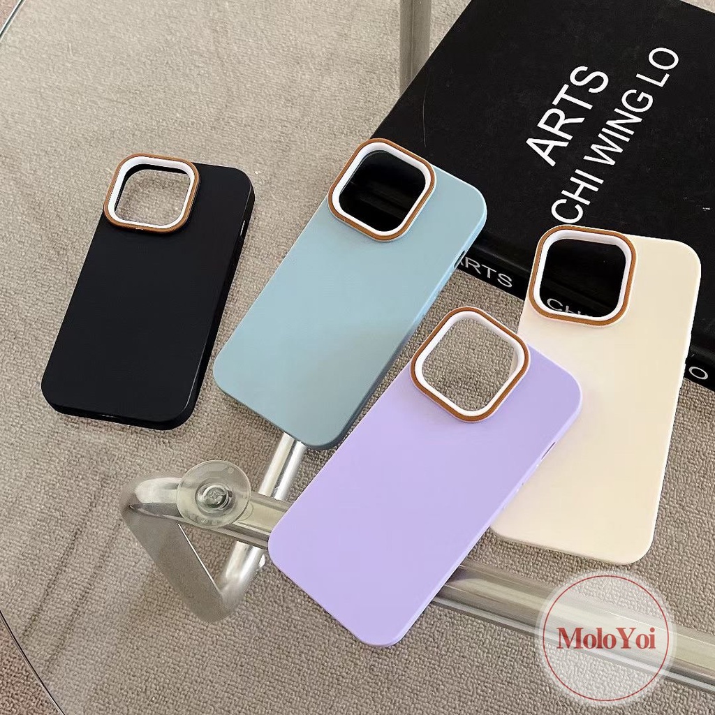 Candy Color Luxury Thicken Shockproof Case Compatible for IPhone XR XS X MAX 7Plus 11 14 12 13 Pro Max 8Plus 7 8 6 6S Plus SE 2020 Simple Camera Protective Solid Color Cover