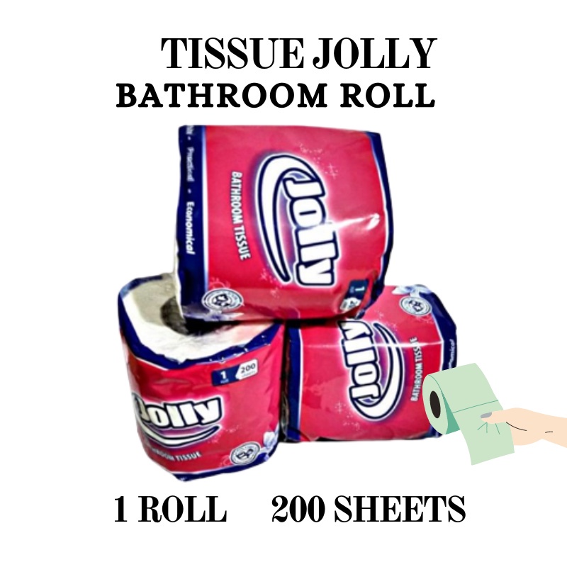 GOS - F101 - Tisu Tissue JOLLY ROLL Toilet Non Emboss Tisu Gulung Toilet - Tissue 2 ply 200 sheet PROMO !!!!