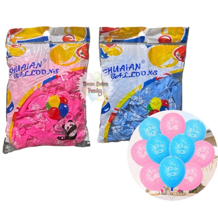 Balon Latex It's a Boy / It's a Girl Perpack ( 100pcs )