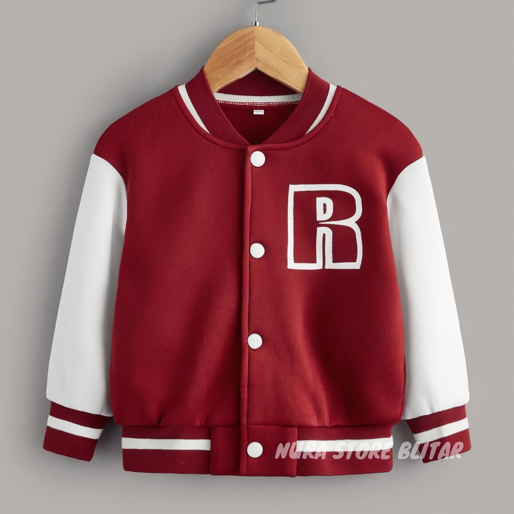 Jaket Anak Varsity Baseball Jacket Laki Laki Perempuan Pria Wanita Dewasa XS S M L XL Custom Ukuran 