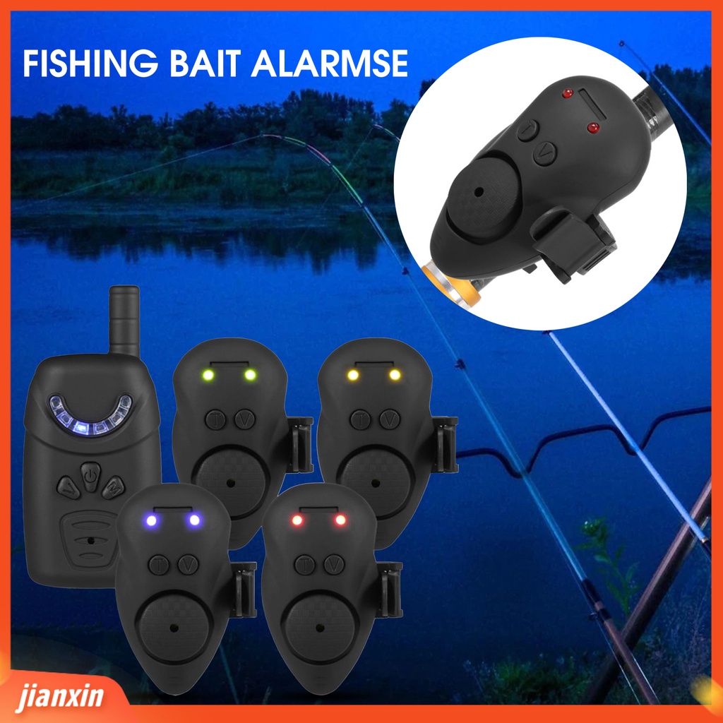 (In Stock) JY-65 Alarm Memancing Nirkabel Empat Lampu Pengukuran Yang Tepat Didukung Adjustable Alarm Suara Kuat Portabel Elektronik Carp Fishing Bait Alarm Peralatan Memancing