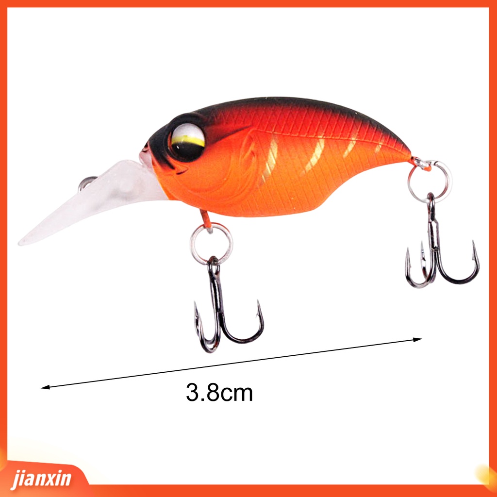 (In Stock) 5g /3.8cm Umpan Pancing Lidah Panjang Kulit Hidup 3D Fisheyes Tajam Kait Warna Cerah Atraksi Ikan ABS Engkol Apung Buatan Umpan Keras Perlengkapan Memancing