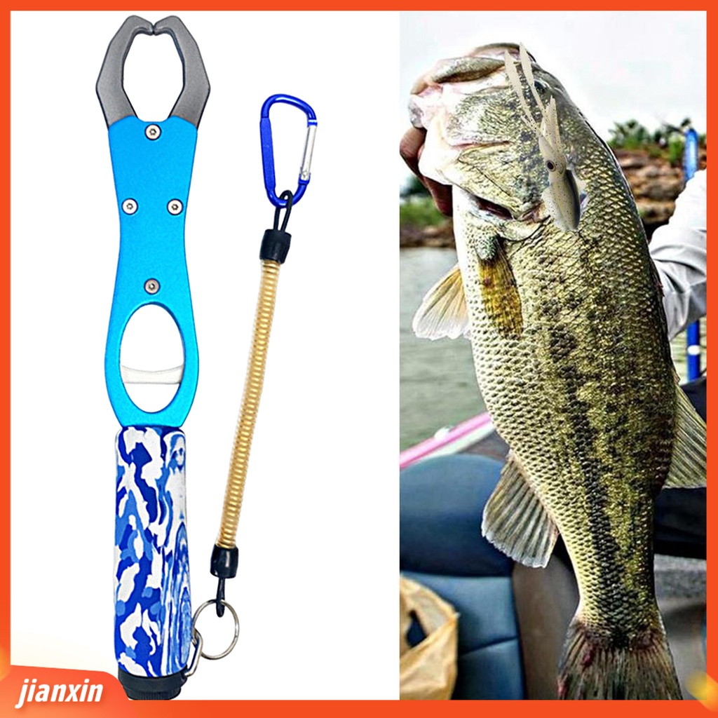 (In Stock) Tang Pancing Grip Berputar 360derajat Elastisitas Tinggi Tangkap Mulut Ikan Fish Gripper Alat Buka Kaitan Dengan Skala Untuk Memancing Tanah