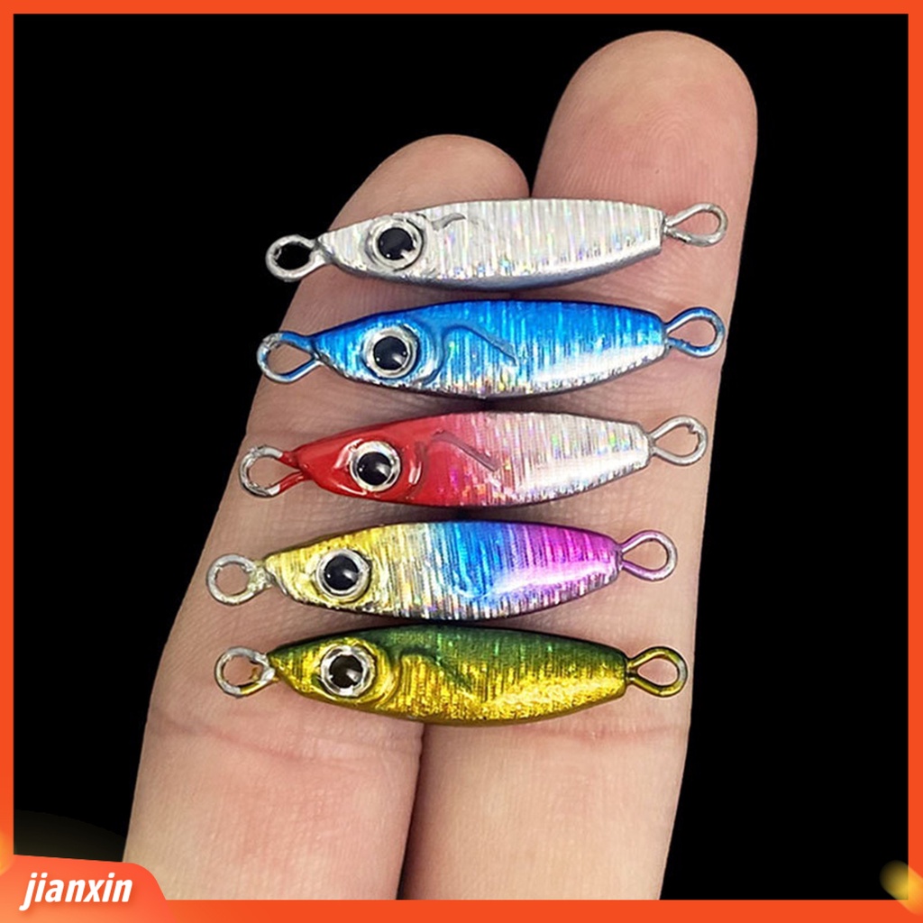 (In Stock) 3.8cm/5g Kait Umpan Kait Tajam 3D Simulasi Fisheye Menggoda Angling Kait Tunggal Ikan Mini Plat Besi Umpan Jalan Memancing Luar Ruangan