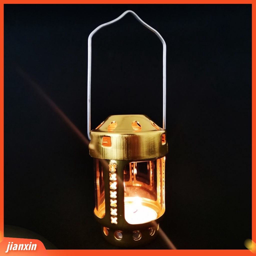 (In Stock) Lilin Lentera Mini Terang Aluminium Alloy Kuningan Malam Memancing Gantung Lampu Lilin Untuk Camping Outdoor Angling