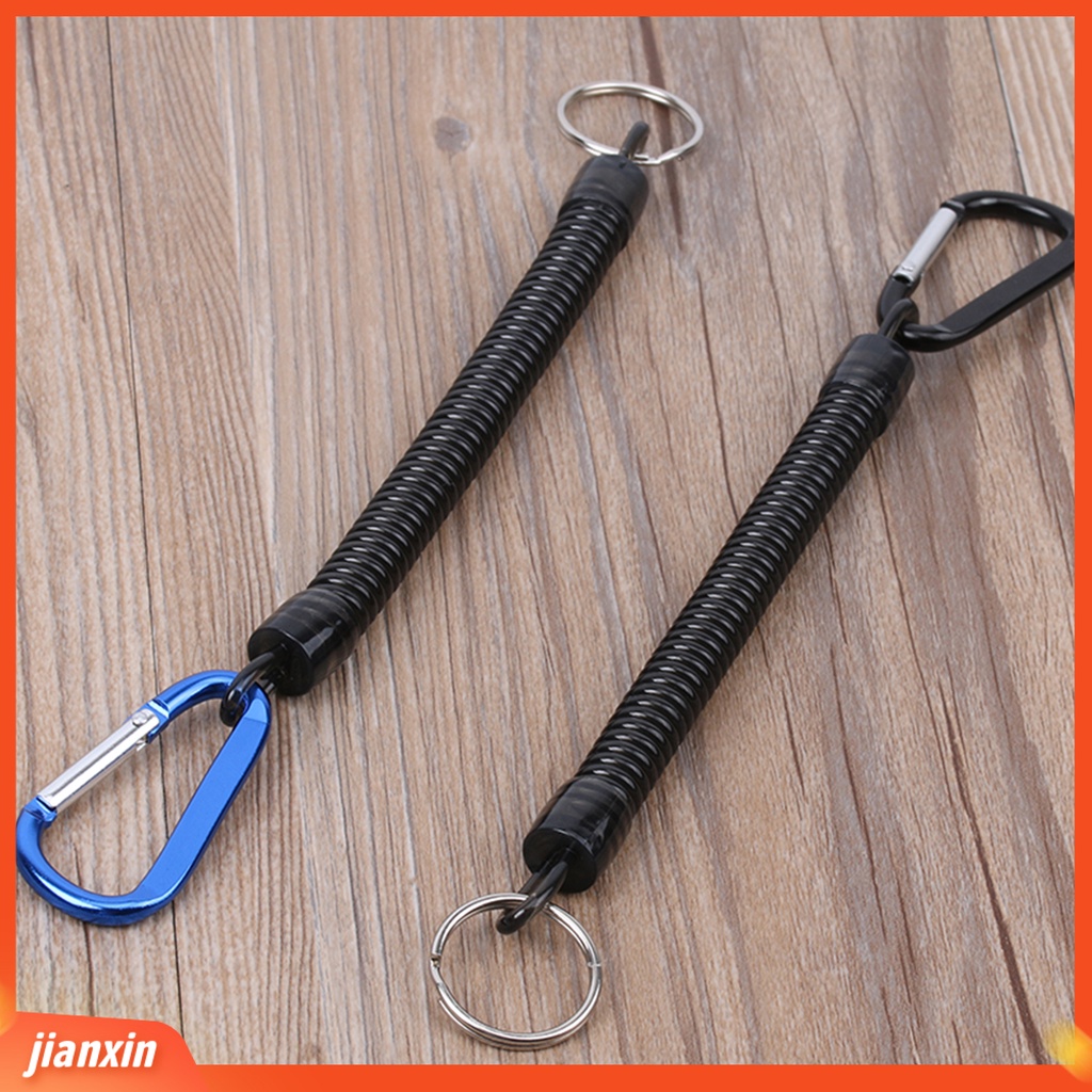 (In Stock) Tali Plastik Elastis Yang Dapat Ditarik Dengan Gesper Carabiner Fishing Tackle Aksesori