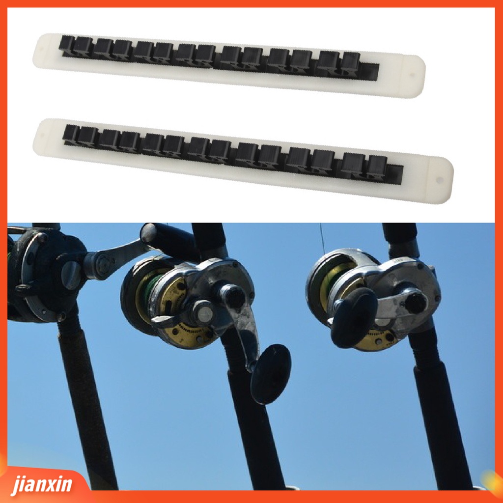 (In Stock) 2Pcs Rak Batang Holder Tiang Pancing Vertical Wall Mounted PVC Hitam Untuk Garasi
