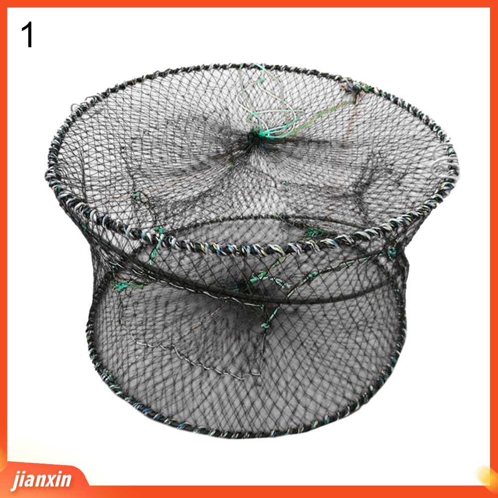 (In Stock) Jaring Ikan Kepiting Crayfish Bentuk Bulat Lipat Kandang Penangkap Udang Perangkap Umpan