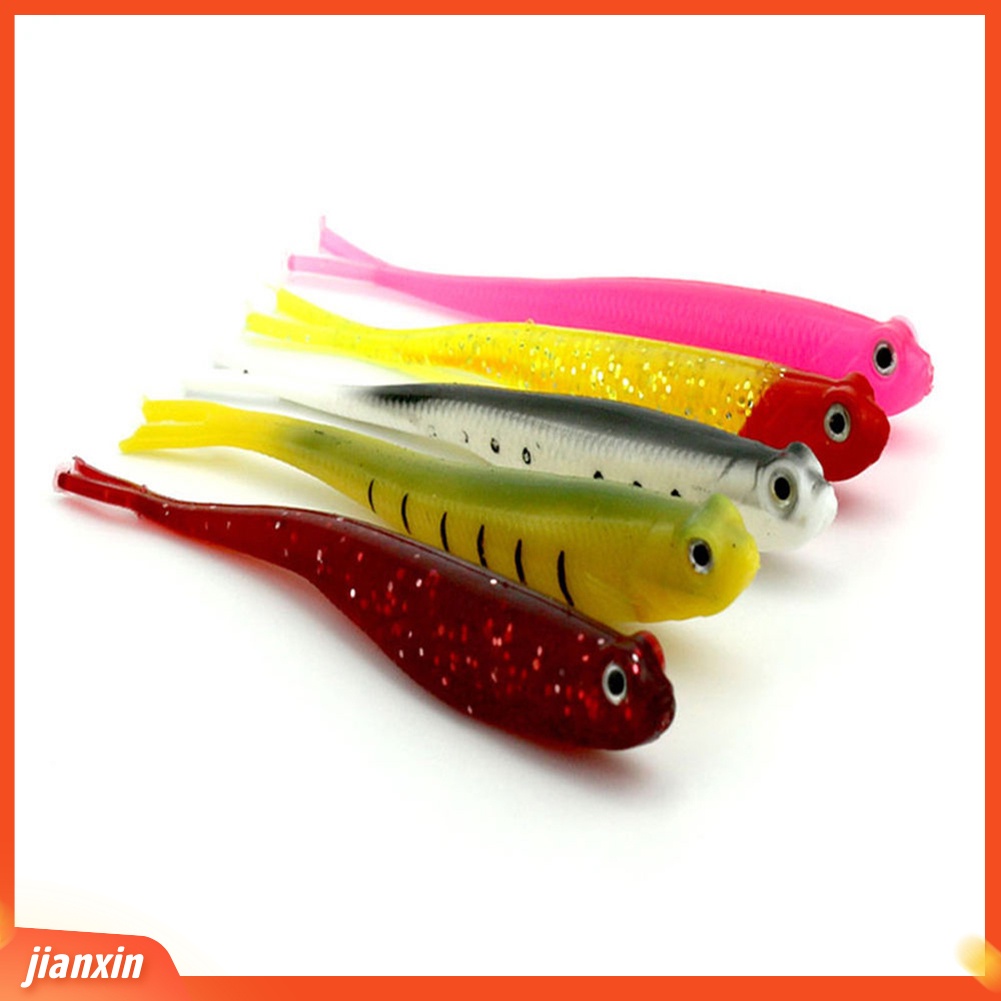 (In Stock) 10Pcs/ Lot Multicolor Plastik Lembut 3D Mata Lures 13cm Umpan Pancing Tackle Tools