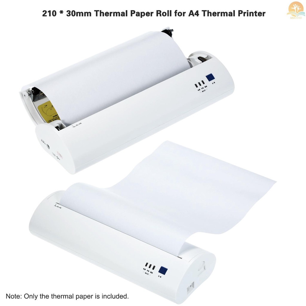 In Stock 1rol Kertas Cetak Thermal Roll Kosong A4 Putih 210*30mm (8.3*1.2in) Tahan Lama 10tahun