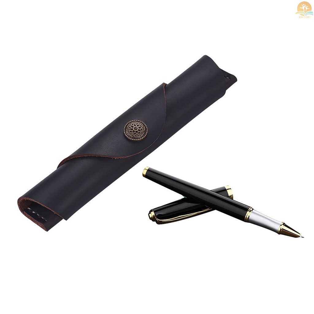 In Stock Pen Case Kulit Antik Air Mancur Handmade Tas Lengan Kantong Pelindung Untuk Single Pen Stylus Ballpoint7 * 1.2 ''