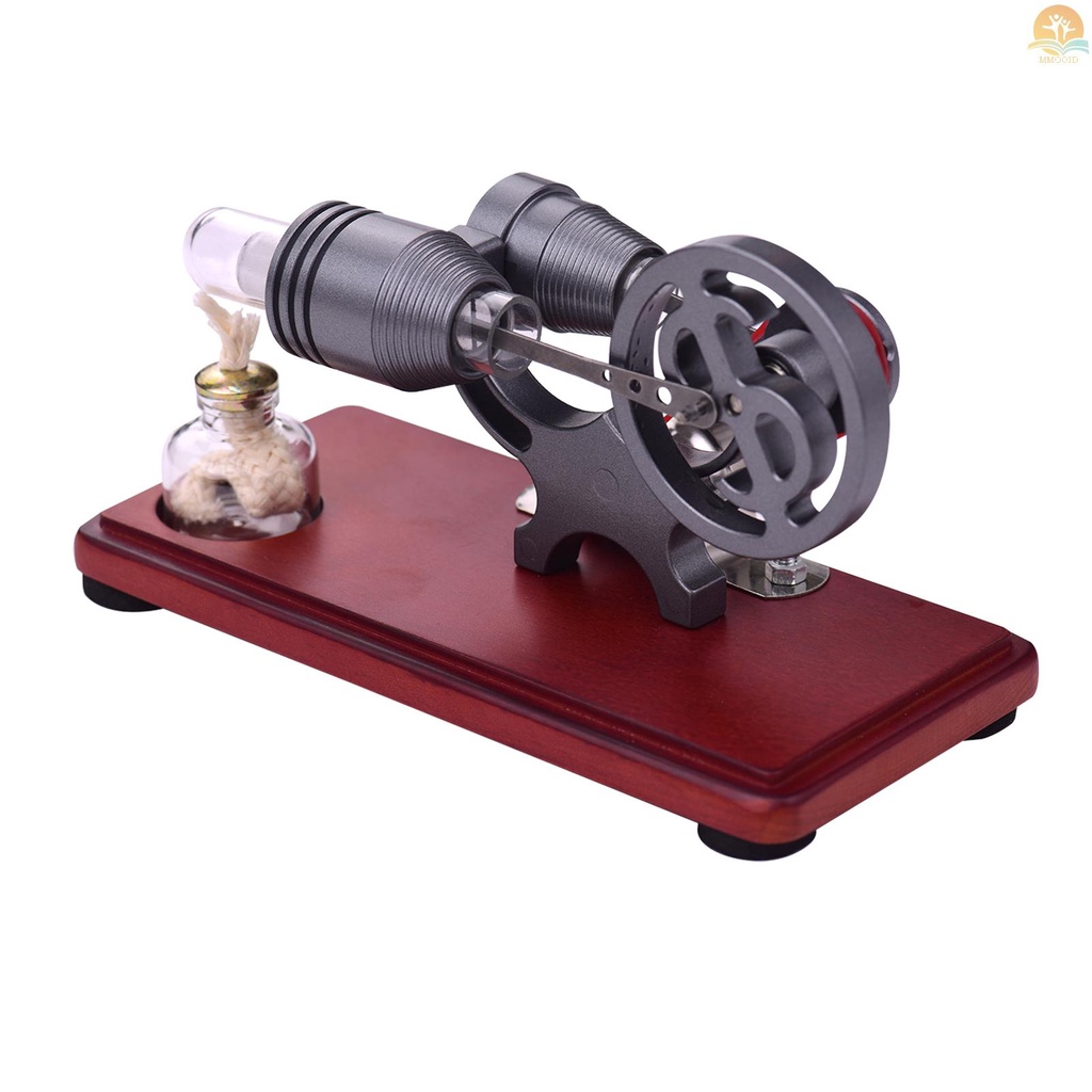 In Stock Gaya Retro Mesin Stirling Udara Panas Model Motor Dollar Flywheel Design Mainan Edukasi Generator Listrik Dengan Tali Lampu LED Warna-Warni DIY Untuk Pelajar Guru Remaja C