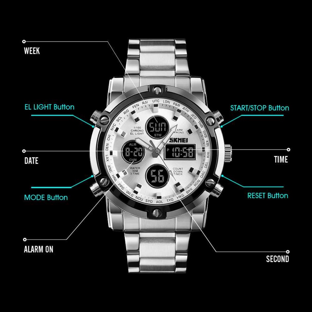 SKMEI Jam Tangan Pria Kasual Digital Analog Waterproof