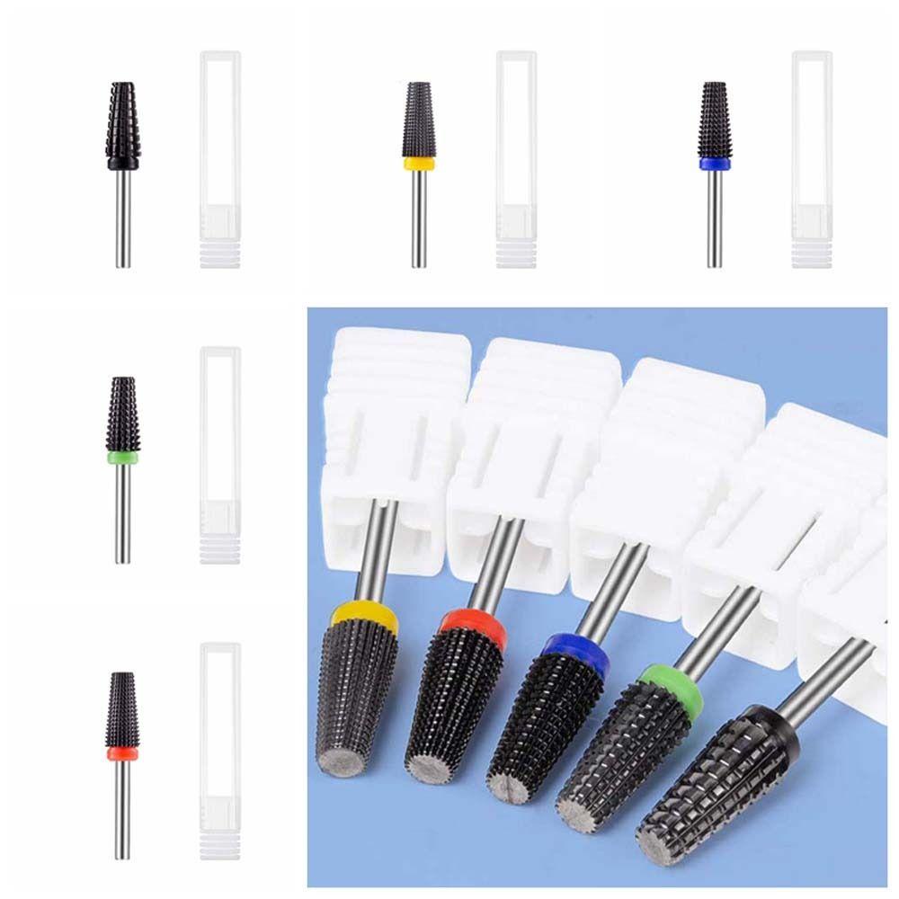 MXBEAUTY Mata Bor Kuku Keramik, Gel Penghilang Poles Kutikula Keramik Nail Polishing Head, Kepala Gringinging Pengganti Profesional Manicure Off Armor Keramik Hitam Untuk Kuku