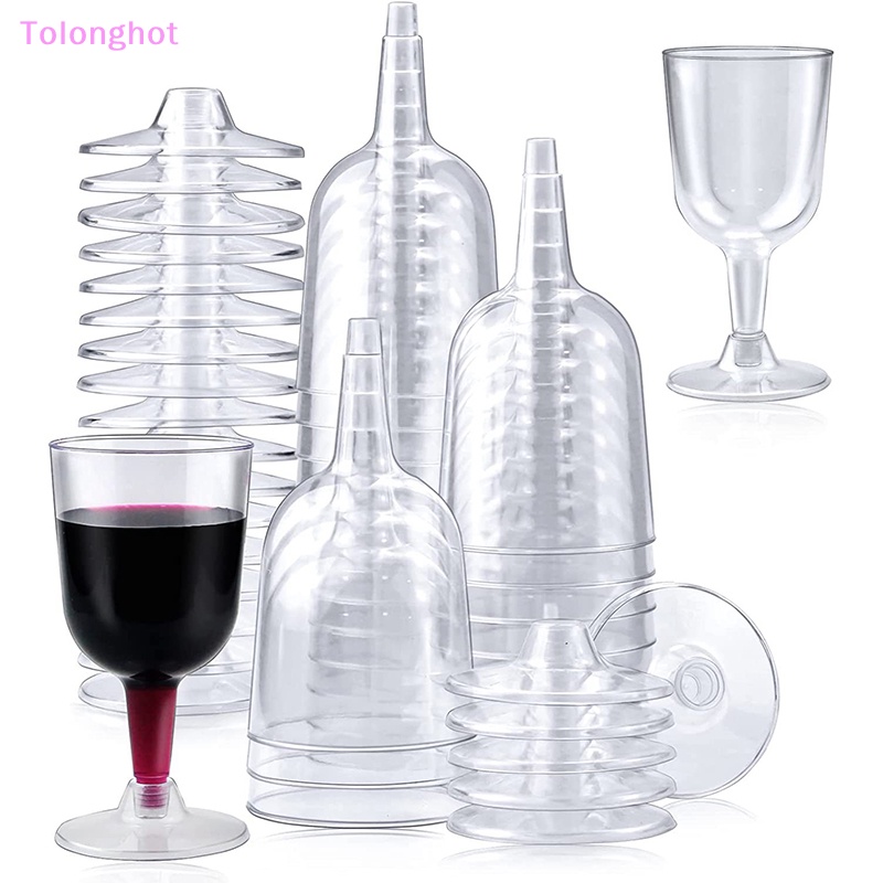 Tolonghot&gt; 1/6pcs Gelas Wine Dapat Dilepas Gelas Wine Plastik Portabel Dapat Dilepas Tahan Jatuh Ringan Dapat Digunakan Kembali Untuk Berkemah Sumur Luar Ruangan